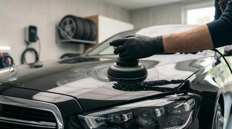 Polissage capot Mercedes — detailing automobile Toulouse